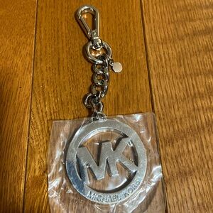 Michael Kors Silver Logo bag charm or keychain!